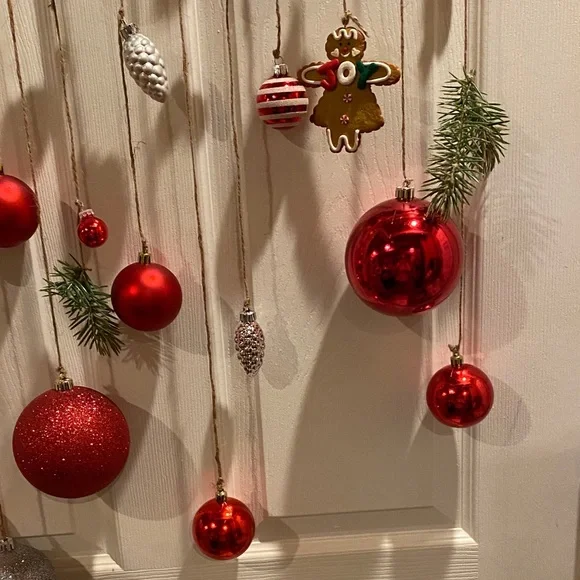 Festive Red and Silver Holiday Ornament Mobile - Picture 5 of 6